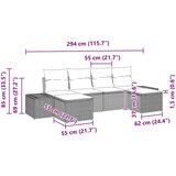 vidaXL 6-delni vrtni kavč set z blazinami črni poli ratan | Shoptok.si