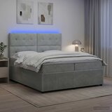  LED okvir za krevet s madracem Svjetlosiva 200 x 200 cm Baršun | shoptok.hr