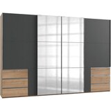 MID.YOU omara z drsnimi vrati, barve grafita, barve hrasta | Shoptok.si