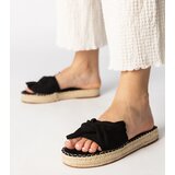 Gemre Black espadrille slides with a bow Luvis | Shoptok.si