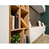 Time dnevni regal, hrast sonoma, bela, visoki sijaj | Shoptok.si