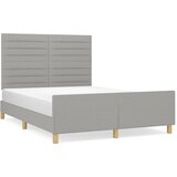 Maison Chic Posteljni okvir - Dvoposteljna postelja - Zakonska postelja brez vzmetnice svetlo siv 140x190 cm blago-J12475, (21759945) Cene