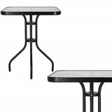 springos stakleni kvadratni vrtni stol, crni 60 x 60 cm | shoptok.hr