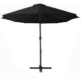  Zunanji senčnik z aluminijastim drogom 460x270 cm črn | Shoptok.si