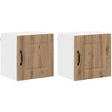 vidaXL Stenska kuhinjska omarica 2 pcs Umetni hrast 40 x 31 x 40 cm | Shoptok.si