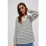 Marisse Women's Sweatshirt L-Bl-4011 Off White_Black | Shoptok.si