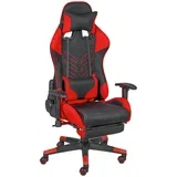 GAMING STOL kovina, umetna masa, tekstil rdeča, črna
