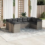  9-dijelni set vrtnih sofa od poliratana s jastucima sivi | shoptok.hr