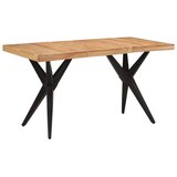  Blagovaonski stol crni 140x70x76 cm od masivnog bagremovog drva | shoptok.hr