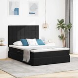  LED krevet za pohranu s madracem Crna 140 x 190 cm Baršun | shoptok.hr
