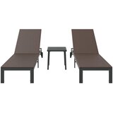  Ležaljka na suncu 2-osoba 3 pcs Smeđa poliratan | shoptok.hr