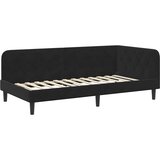  Kutni okvir kreveta Crna 100 x 200 cm Baršun | shoptok.hr
