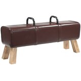  Klupa Tamno smeđa 110 x 30 x 45 cm Prava koža | shoptok.hr
