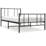 Metalni okvir kreveta uzglavlje i podnožje crni 80x200 cm | shoptok.hr