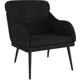  The Living Store Fotelj črn 63x76x80 cm žamet - Naslanjač, (21493699) | Shoptok.si
