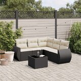 vidaXL 6-dijelni set vrtnih sofa s jastucima crni od poliratana | shoptok.hr