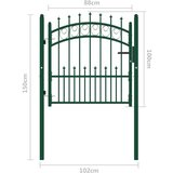 vidaXL vrata za ogradu sa šiljcima čelična 100 x 100 cm zelena | shoptok.hr