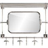  Stalak za prtljagu s vješalicama i zidnim ogledalom aluminijski | shoptok.hr