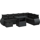 vidaXL 9-dijelni set vrtnih sofa s jastucima crni od poliratana | shoptok.hr