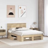  Krevetna konstrukcija s uzglavljem Sonoma hrast 140 x 200 cm | shoptok.hr