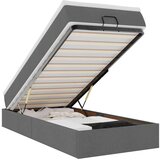 vidaXL Otomanski posteljni okvir z vzmetnico siv 90x190 cm blago | Shoptok.si