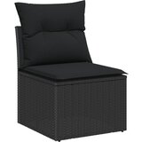 vidaXL 8-delni vrtni sofa set z blazinami črna poli ratan akacija, (22091168) | Shoptok.si