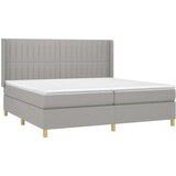  Krevet box spring s madracem LED svjetlosivi 200x200 cm tkanina | shoptok.hr