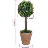  Umjetni šimširi s posudama 2 kom u obliku kugle zeleni 56 cm | shoptok.hr
