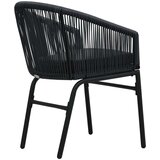 PVC 3-dijelni bistro set od ratana s jastucima crni | shoptok.hr