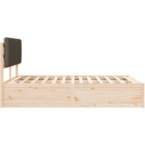  Krevetni okvir s tapiciranim uzglavljem Sivo-smeđa 135 x 190 cm | shoptok.hr