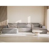 Maison de Rêve Sivo-bež raztegljiva/s prostorom za shranjevanje kotna sedežna garnitura iz šenilje (v obliki črke "U") Kyoto – | Shoptok.si