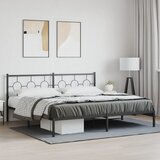 Metalni okvir za krevet s uzglavljem crni 193x203 cm Cijene