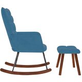  Stolica za ljuljanje s osloncem za noge plava baršunasta | shoptok.hr
