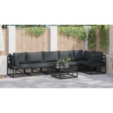  Sjedeća garnitura za vrt 7 pcs Crna 70 x 70 x 32 cm Aluminij | shoptok.hr