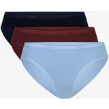 Atlantic Women's panties 3Pack - dark blue/burgundy/light blue