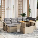 vidaXL 7-dijelni set vrtnih sofa od poliratana s jastucima bež | shoptok.hr