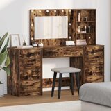  Toaletni stol s ladicama 3 pcs Dimljeni hrast Konstruirano drvo | shoptok.hr