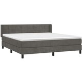  Krevet s oprugama i madracem tamnosivi 160x200 cm baršunasti | shoptok.hr