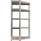 vidaXL Polica za shranjevanje jeklo in MDF 90x90x180 cm srebrna | Shoptok.si