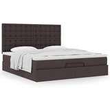 vidaXL otomanski krevet s madracem tamnosmeđi 160x200cm od tkanine | shoptok.hr