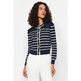 Trendyol Navy Blue Striped Buttoned Knitwear Cardigan Cijene