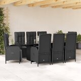  9-dijelni vrtni blagovaonski set s jastucima crni od poliratana | shoptok.hr