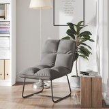  Stolica za opuštanje s metalnim okvirom svjetlosiva baršunasta | shoptok.hr