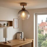 Brilagi LED Nadgradni luster R GLASS 1xE27/60W/230V Ø 25 cm hrast/dimna siva | Eponuda.com