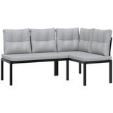  Set vrtnih klupa s jastucima 3 kom crni čelik obložen prahom | shoptok.hr