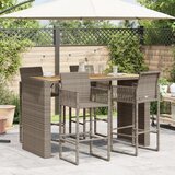  Vrtni barski stol s drvenom pločom sivi 185x80x110 cm poliratan | shoptok.hr