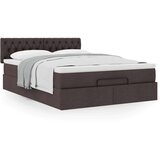 vidaXL Otomanski posteljni okvir z vzmetnico rjav 140x200 cm blago | Shoptok.si