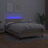 Krevet box spring madrac LED cappuccino 120x200cm umjetna koža | shoptok.hr