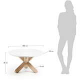 Kave Home Bela/v naravni barvi okrogla mizica z belo mizno ploščo ø 65 cm Lotus – | Shoptok.si