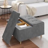  Stolica s dugmadi s jastukom Tamno siva 80 x 80 x 45 cm Baršun | shoptok.hr